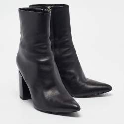 Alexander Wang Black Leather Ankle Boots Size 40