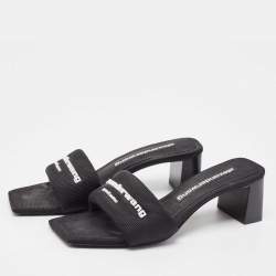 Alexander Wang Black Canvas Anya Slide Sandals Size 36