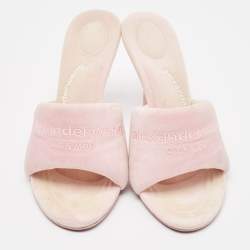 Alexander Wang Pink Faux Fur Slide Sandals Size 38