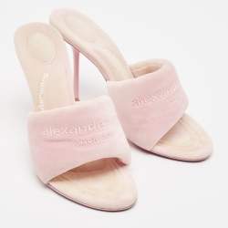 Alexander Wang Pink Faux Fur Slide Sandals Size 38