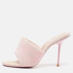 Alexander Wang Pink Faux Fur Slide Sandals Size 38