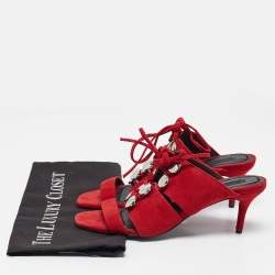 Alexander Wang Red Suede Slide Sandals Size 37