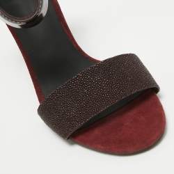 Alexander Wang Burgundy Patent Leather and Suede Ankle Strap Sandals Size 37