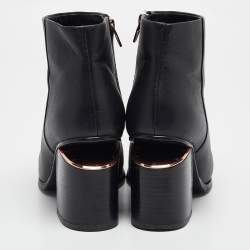 Alexander Wang Black Leather Gabi Ankle Length Boots Size 38