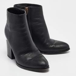Alexander Wang Black Leather Gabi Ankle Length Boots Size 38