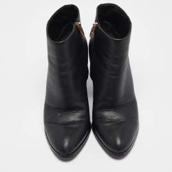 Alexander Wang Black Leather Gabi Ankle Length Boots Size 38