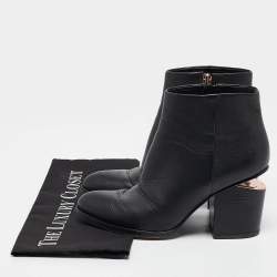 Alexander Wang Black Leather Gabi Ankle Length Boots Size 38