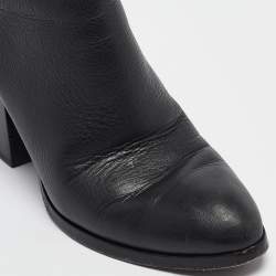 Alexander Wang Black Leather Gabi Ankle Length Boots Size 38