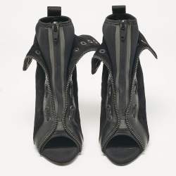 Pre Owned Alexander Wang x H&M Black Leather and Suede Scuba Ankle Length Boots 39