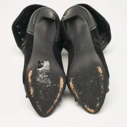 Pre Owned Alexander Wang x H&M Black Leather and Suede Scuba Ankle Length Boots 39