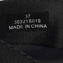 Alexander Wang Black Canvas Thong Wedge Sandals Size 37