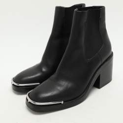 Alexander Wang Black Leather Hailey Ankle Length Boots Size 39