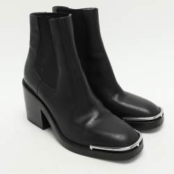 Alexander Wang Black Leather Hailey Ankle Length Boots Size 39