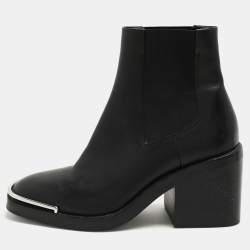 Alexander Wang Black Leather Hailey Ankle Length Boots Size 39