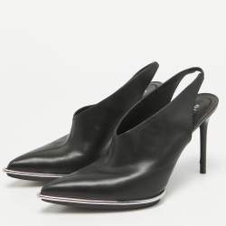 Alexander Wang Black Leather Cara Slingback Pumps Size 40