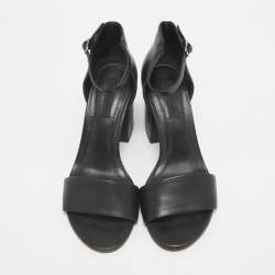 Alexander Wang Black Leather Block Heel Abby Sandals Size 37