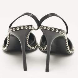 Pre Owned Alexander Wang Black Leather Nova Studded Rina Slingback Pumps Size 39