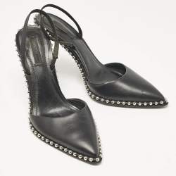 Pre Owned Alexander Wang Black Leather Nova Studded Rina Slingback Pumps Size 39