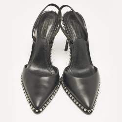 Pre Owned Alexander Wang Black Leather Nova Studded Rina Slingback Pumps Size 39