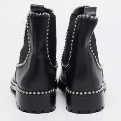 Pre Owned Alexander Wang Black Leather Studded Accents Chelsea Boots Size 40