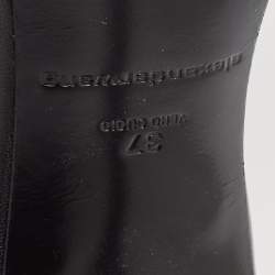 Pre Owned Alexander Wang Black Leather Crystal Embellished Julie Sandals Size 37