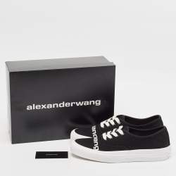 Alexander Wang Black Canvas Dropout Lace Up Sneakers Size 40.5