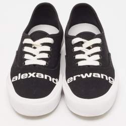 Alexander Wang Black Canvas Dropout Lace Up Sneakers Size 40.5