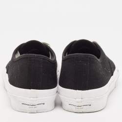 Alexander Wang Black Canvas Dropout Lace Up Sneakers Size 40.5