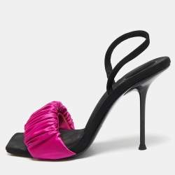 Alexander Wang Purple/Black Satin Julie Slingback Sandals Size 37