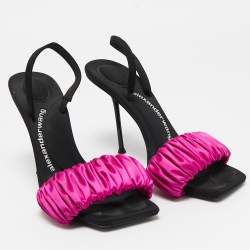 Alexander Wang Purple/Black Satin Julie Slingback Sandals Size 37
