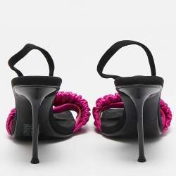 Alexander Wang Purple/Black Satin Julie Slingback Sandals Size 37