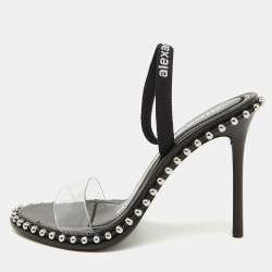 Alexander Wang Black PVC Studded Slingback Nova Sandals Size 35