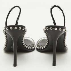 Alexander Wang Black PVC Studded Slingback Nova Sandals Size 35