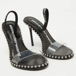 Alexander Wang Black PVC Studded Slingback Nova Sandals Size 35