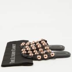 Alexander Wang Black Leather Amelia Studded Flat Mules Size 38