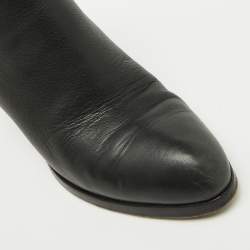 Alexander Wang Black Leather Block Heel Ankle Length Boots Size 39