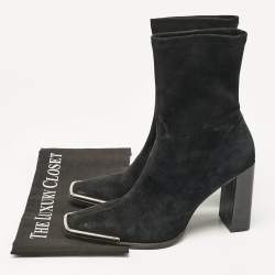 Alexander Wang Black Suede Gabi Ankle Length Boots Size 38