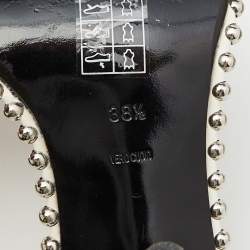 Pre Owned Alexander Wang White Leather Studded Rina Slingback Pumps Size 38.5