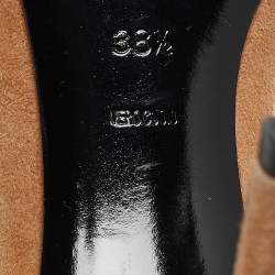 مملوكة مسبقًا صندل أليكساندر وانغ حزام للكاحل مزخرف كريستالات جلد شامواه و بي في سي بيج مقاس 38.5