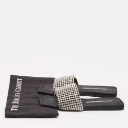 Alexander Wang Black Mesh Crystal Embellished Flat Sandals Size 37