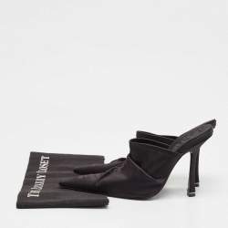 Alexander Wang Black Satin Pointed Toe Mules Size 40