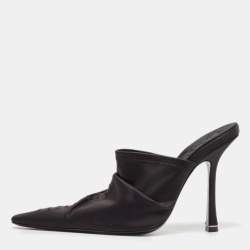 Alexander Wang Black Satin Pointed Toe Mules Size 40