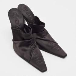 Alexander Wang Black Satin Pointed Toe Mules Size 40