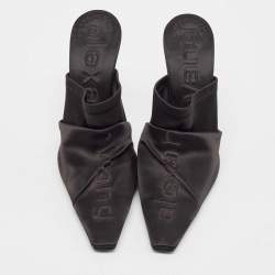 Alexander Wang Black Satin Pointed Toe Mules Size 40