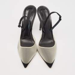 Alexander Wang Black Mesh and Suede Alix Slingback Pumps Size 39