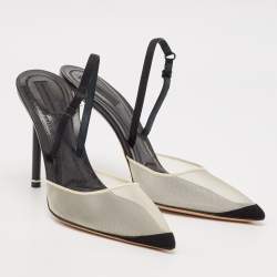 Alexander Wang Black Mesh and Suede Alix Slingback Pumps Size 39