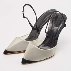 Alexander Wang Black Mesh and Suede Alix Slingback Pumps Size 39