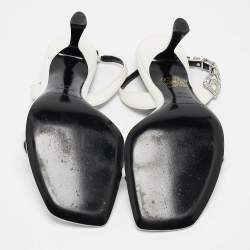 Alexander Wang White Leather Nova Slingback Sandals Size 37.5