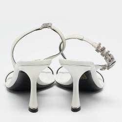 Alexander Wang White Leather Nova Slingback Sandals Size 37.5