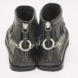 Alexander Wang Black Leather Fringe Montana Ankle Boots Size 38